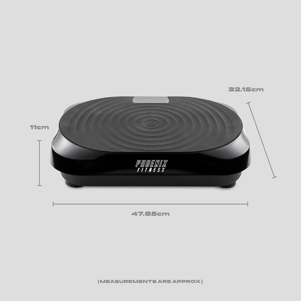 Phoenix Fitness Vibration Plate Exercise Machine - 120 Intensity Levels, Timer, LCD Display & 5 Programs for Weight Loss, Lymphatic Drainage, Circulation and Full Body Workout at Home & Gym - Black