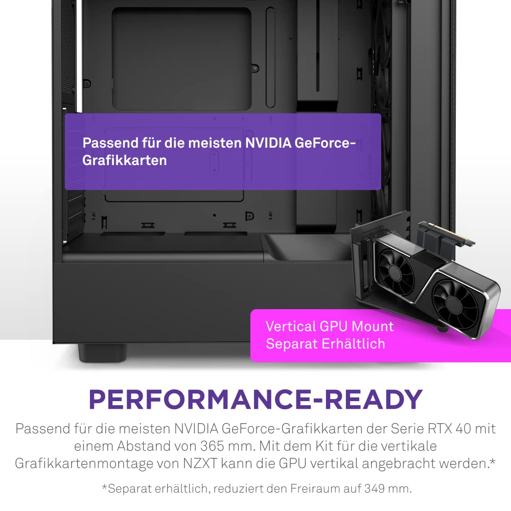 NZXT H5 Flow RGB - Compact ATX Mid-Tower PC Gaming Case - High Airflow - F360 RGB Core (CV) Included - 360mm Front & 240mm Top Radiator Support - Cable Management - Tempered Glass - White