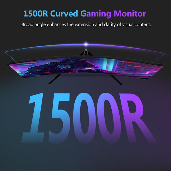 Z-Edge 24 Inch Curved Gaming Monitor 180Hz 1ms MPRT, 16:9 Full HD 1080P LED Monitor, VA Panel, 300cd/m² Brightness, FreeSync, HDMI & DisplayPort - Black