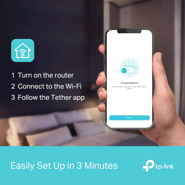 TP-Link Archer AX53 AX3000Mbps Dual-Band WiFi 6 Router, Fast Full Gigabit Ports, Ultra-Low Latency, EasyMesh Compatible, WPA3, Optimal for Gaming, Works with Alexa, Client & Server VPN