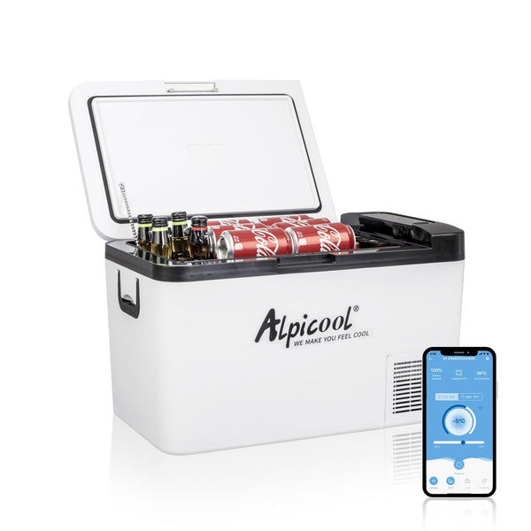 Alpicool K25 25 Liter Portable Car Fridge Freezer 12/24V Car Refrigerator Cooler Box,Electric Mini Fridge Freezer for Camping Campervan, Vehicle, Truck, RV, Boat, Travel, Pinic, -20°C-20°C