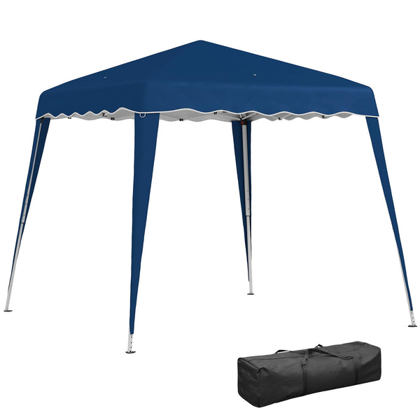 Outsunny 3 M x 3 M Base/ 2.5 M x 2.5 M Top Pop Up Gazebo, One Person Setup Instant with Carry Bag, Height Adjustable Slant Leg Party Tent Instant Event Shelter for Garden, Patio, Black