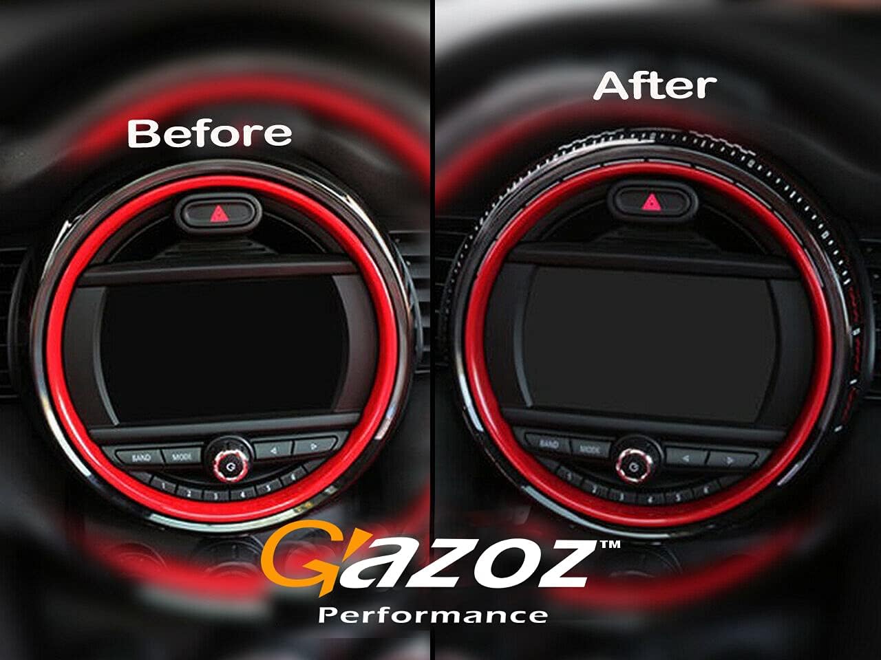Gazoz Performance 8.8" Interior Center Multimedia Screen Frame Cover For MC S F55 F56 F57