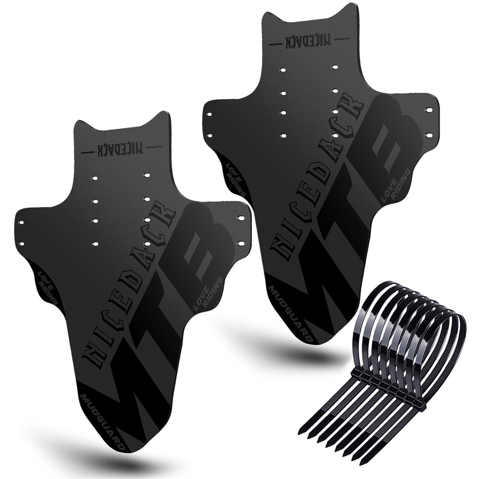 NICEDACK Mudguards Mountain Bike, 2 Pieces Mudguard Fit 20-29 Inch MTB Mudguard Front and Rear Compatible Bicycle Splash Guard