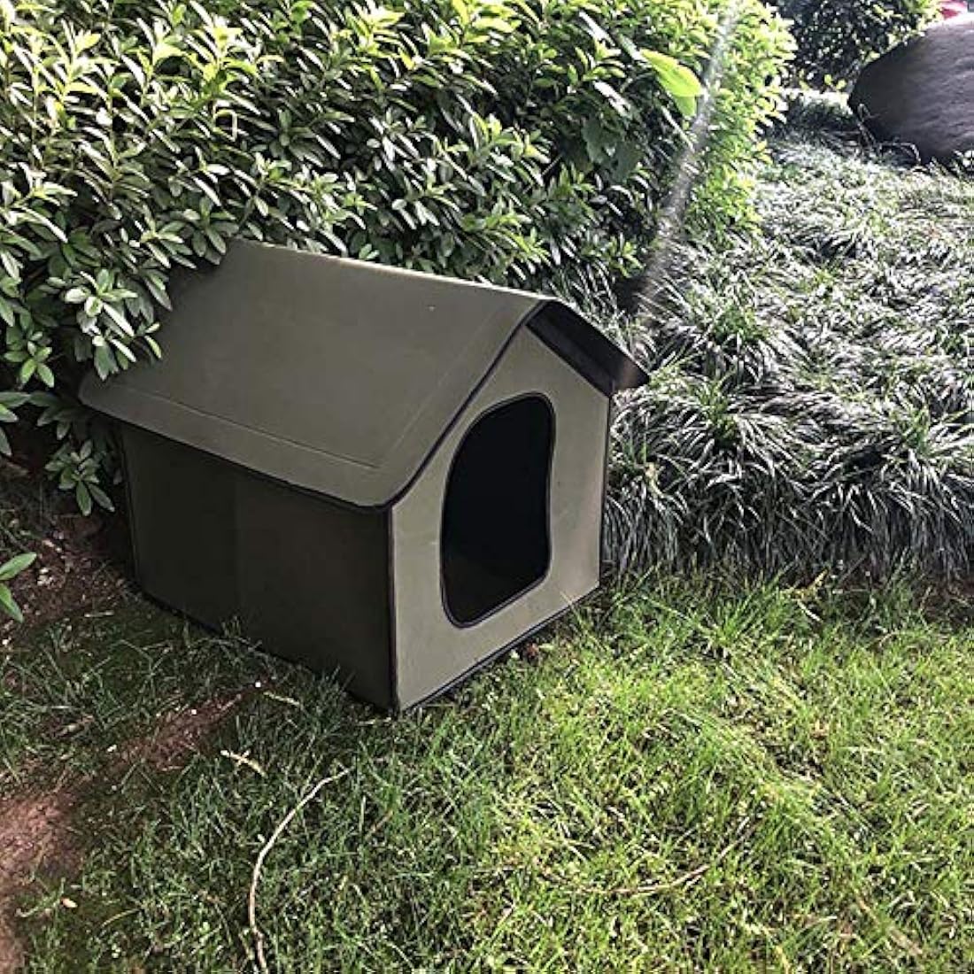 DEECOZY Outdoor Cat House for Outdoors, Dog Pets House, Winter Resistant, Foldable, Waterproof Cat House for Dogs, Cats, Rabbits (Army Green