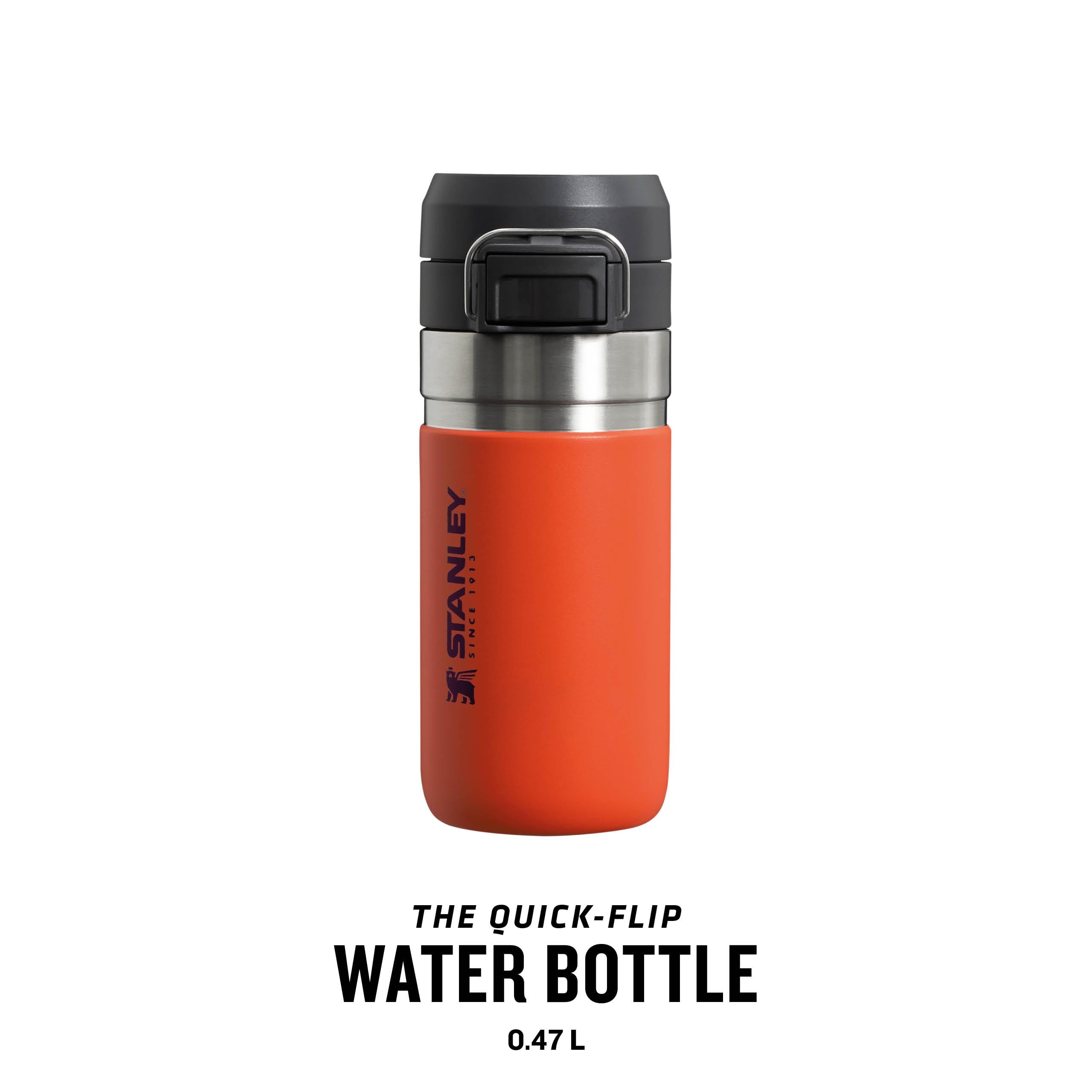 STANLEY Quick Flip Stainless Steel Water Bottle 0.47L - Keeps Cold For 7 Hours - Leakproof - BPA-Free Thermal Flask - Dishwasher Safe - Cup Holder Compatible