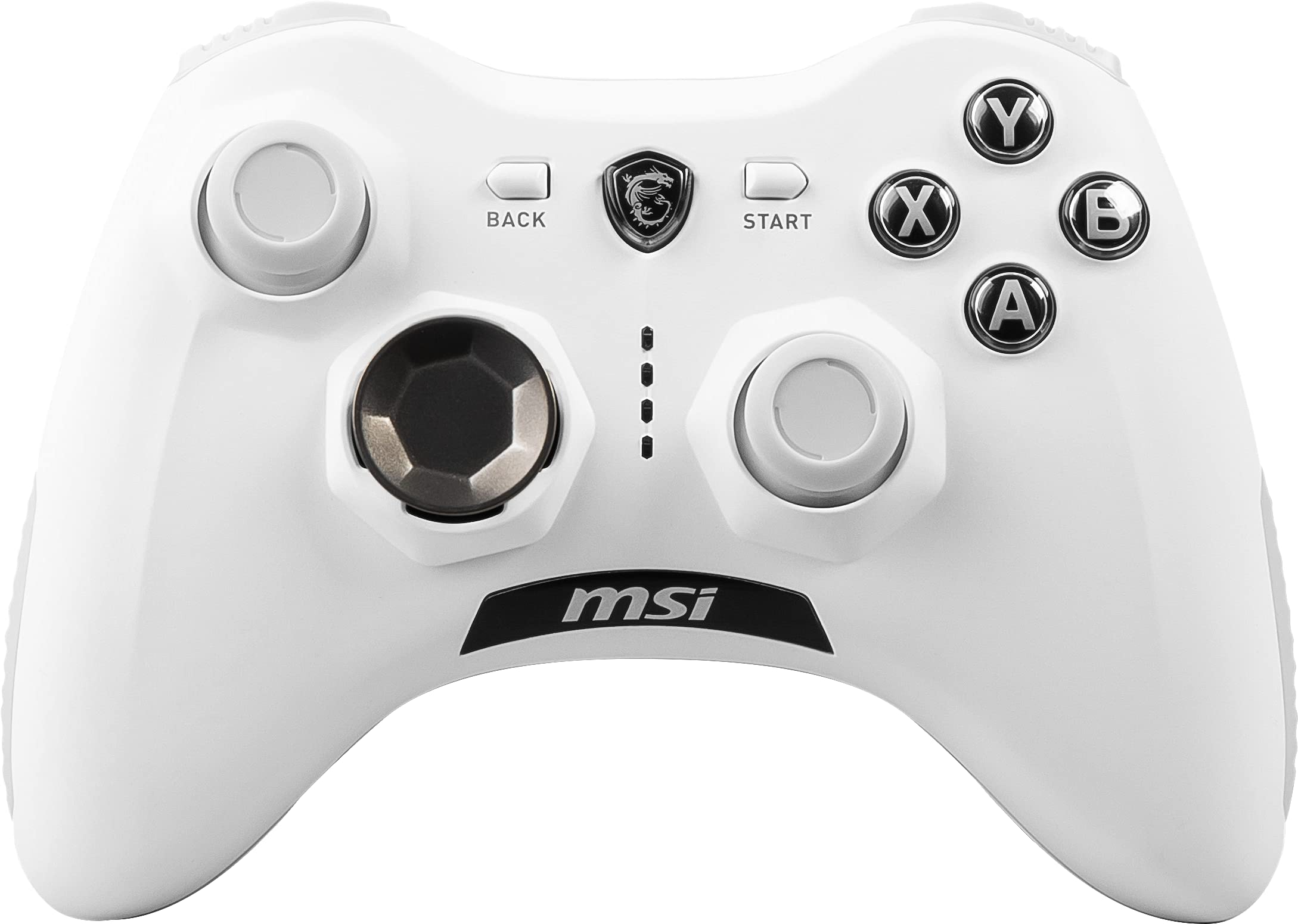 MSI FORCE GC20 V2 WHITE Wired PC Gamepad Controller - Interchangeable D-Pad Covers, Dual Vibration Motors, USB 2.0 - Wired