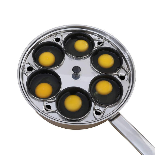 6 Cups Egg Poacher Pan - Stainless Steel Poached Egg Cooker  Induction Cooktop Egg Poachers Cookware Set with 4 Nonstick Large PFOA FREE Egg Poacher