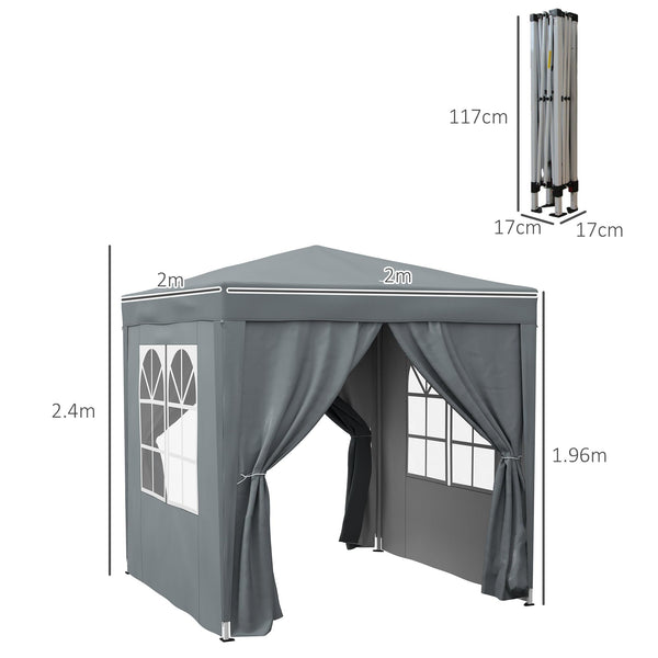 Outsunny 3 x 3(m) Pop Up Gazebo, Water and UV Resistant Party Tent Camping Canopy Marquee with Carry Bag, Blue