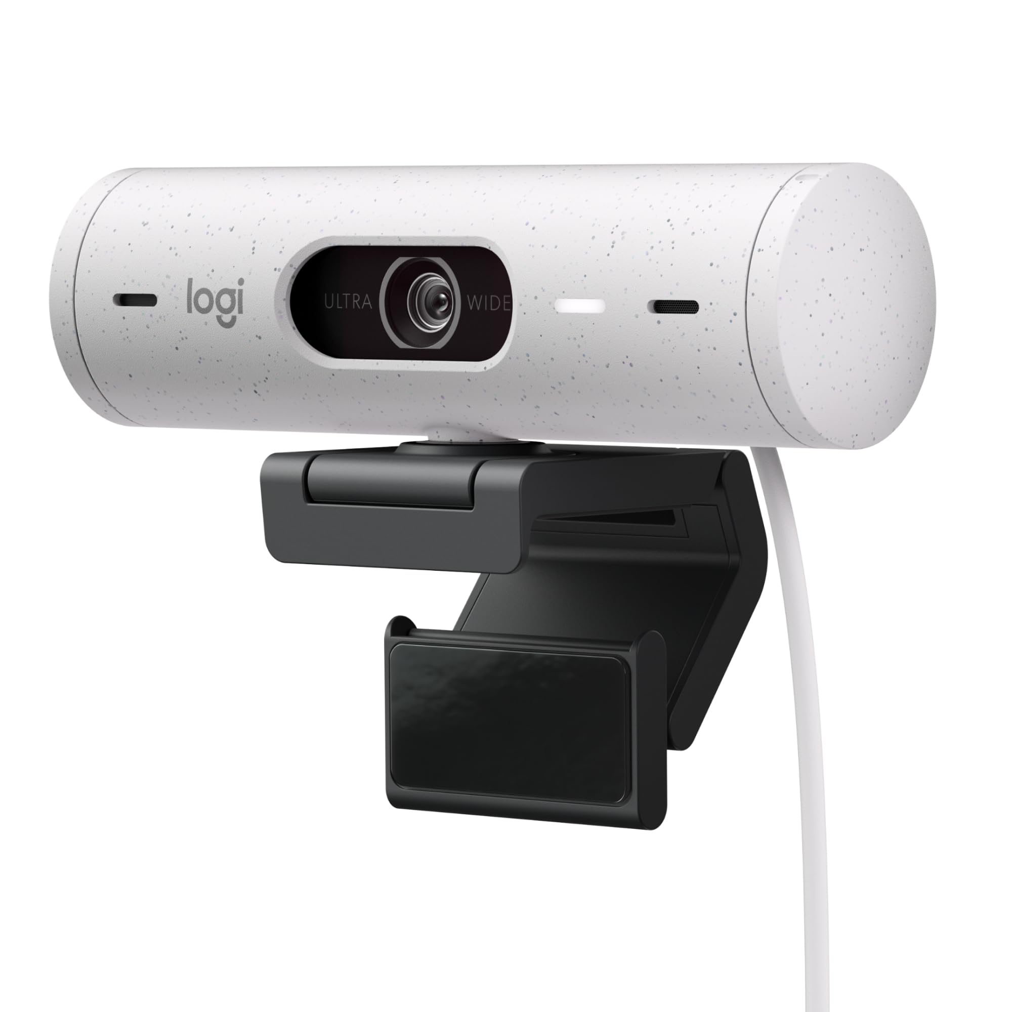 Logitech Brio 500 Full HD Webcam with Auto Light Correction, show Mode, Dual Noise Reduction Mics, Webcam Privacy Cover, Works with Microsoft Teams, Google Meet, Zoom, USB-C Cable, Streaming - White