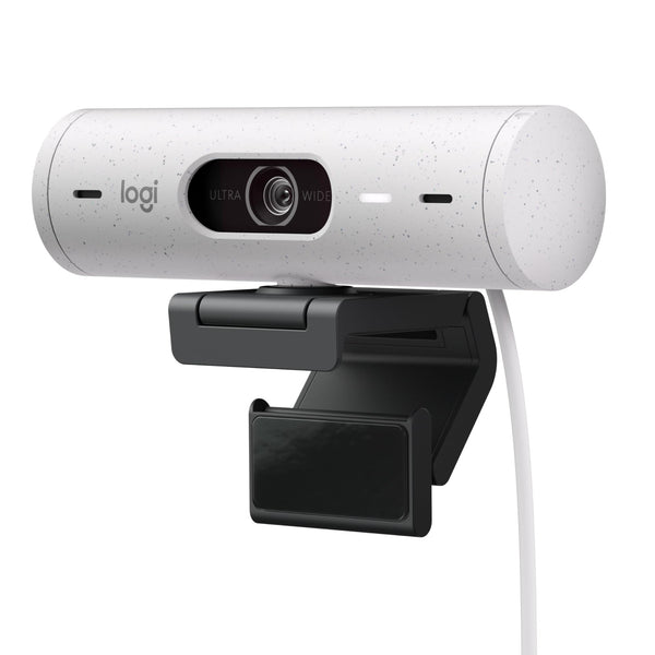 Logitech Brio 500 Full HD Webcam with Auto Light Correction, show Mode, Dual Noise Reduction Mics, Webcam Privacy Cover, Works with Microsoft Teams, Google Meet, Zoom, USB-C Cable, Streaming - White