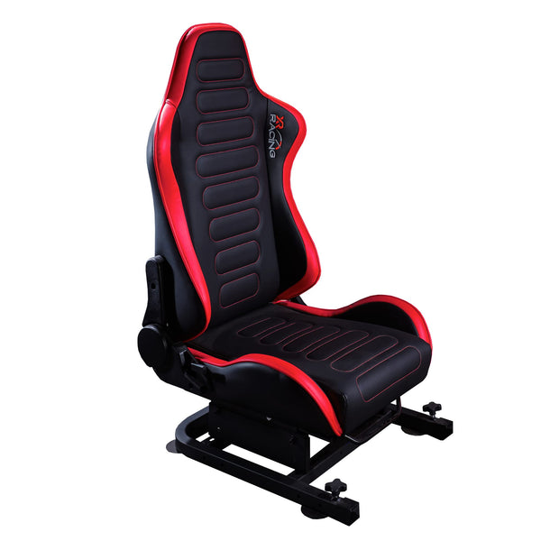 X-Rocker CHICANE Racing Sim Cockpit Racing Chair, Racing Rear Seat Frame for Steering Wheel Stands, Driving Simulation Chair with Adjustable Sliders and Adjustable Height for Racing Rig - BLACK