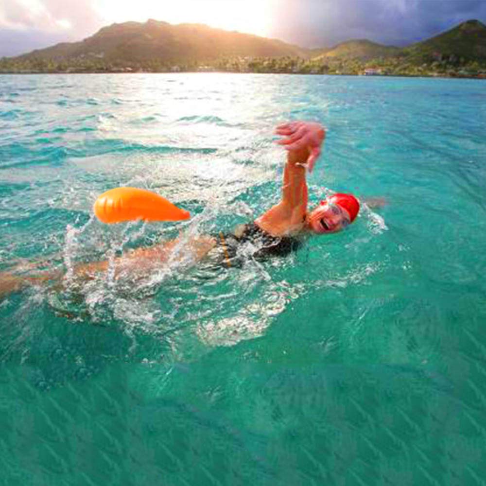 WholeFire 20L Swim Buoy Waterproof Inflatable Dry Bag Swim Safety Float for Water Sports, Open Water Swimmers, Triathletes, Kayakers and Snorkelers