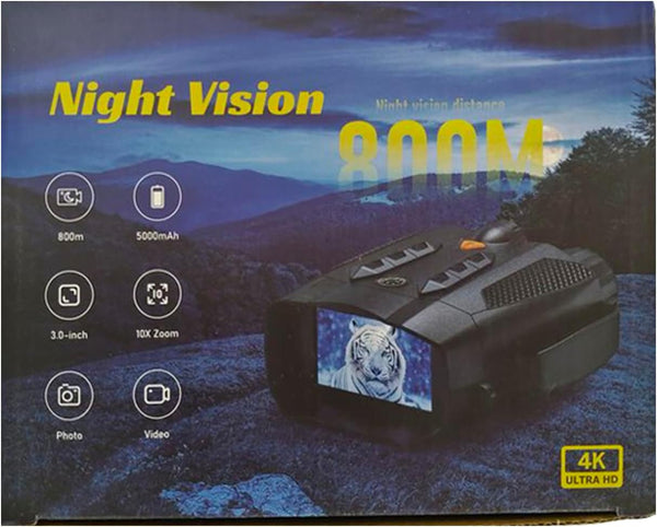 Night Vision Goggles, 5W 850NM Infrared Night Vision Binoculars for Adults, 5000 mAh Rechargeable Binoculars with Flashlight and 32G Card, 10X Digital Zoom, for Camping Hunting and Bird Watching