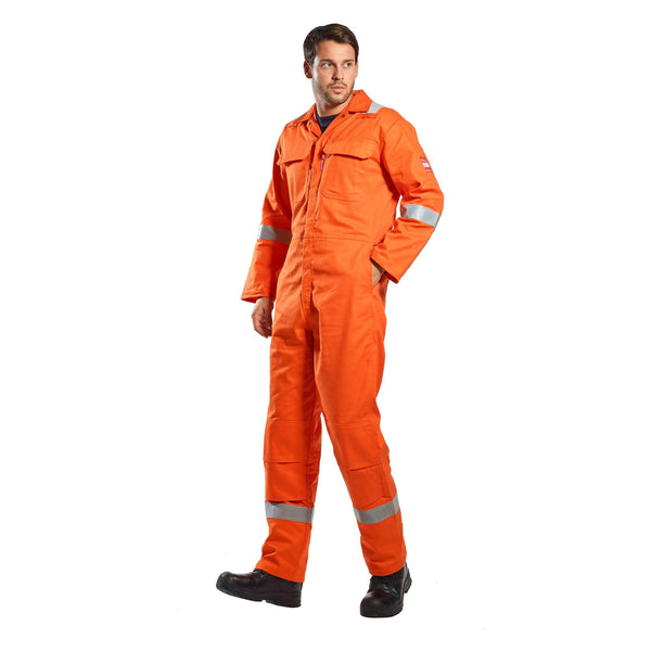 Portwest BIZ5 Men's Hi Vis FR Coveralls - Bizweld Iona Flame Resistant Fireproof Workwear Overalls