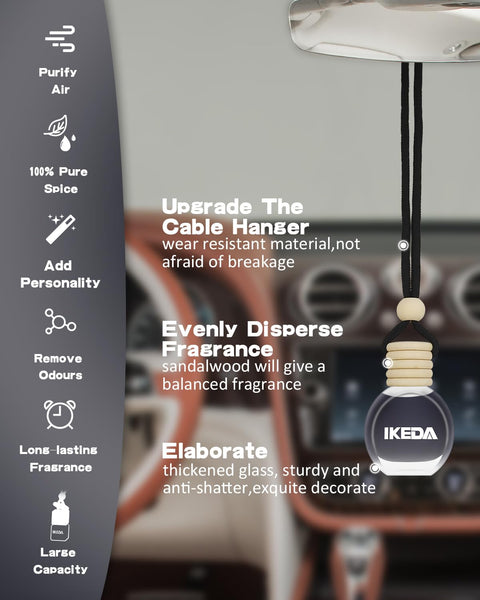 Ikeda scents Ikeda Car Air Fresheners | Automotive Hanging Pendant | Auto Perfume Diffuser with Real Oil | Strong and Long Last Fragrance | Fresh Smell Cover Odours | Car Accessories for Men Women