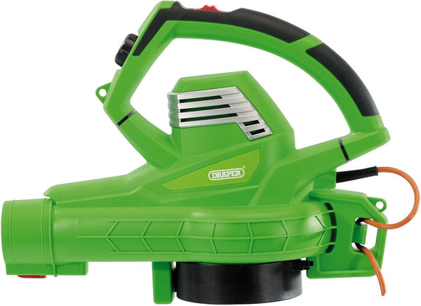 Draper 3-in-1 3200W Electric Leaf Blower 230V | 45L Collection Bag Garden Vacuum Cleaner | 15:01 Mulcher/Shredder | 260km/h Air Speed Blower | Variable Speed Gardening Tool | 10m Cable | 93165