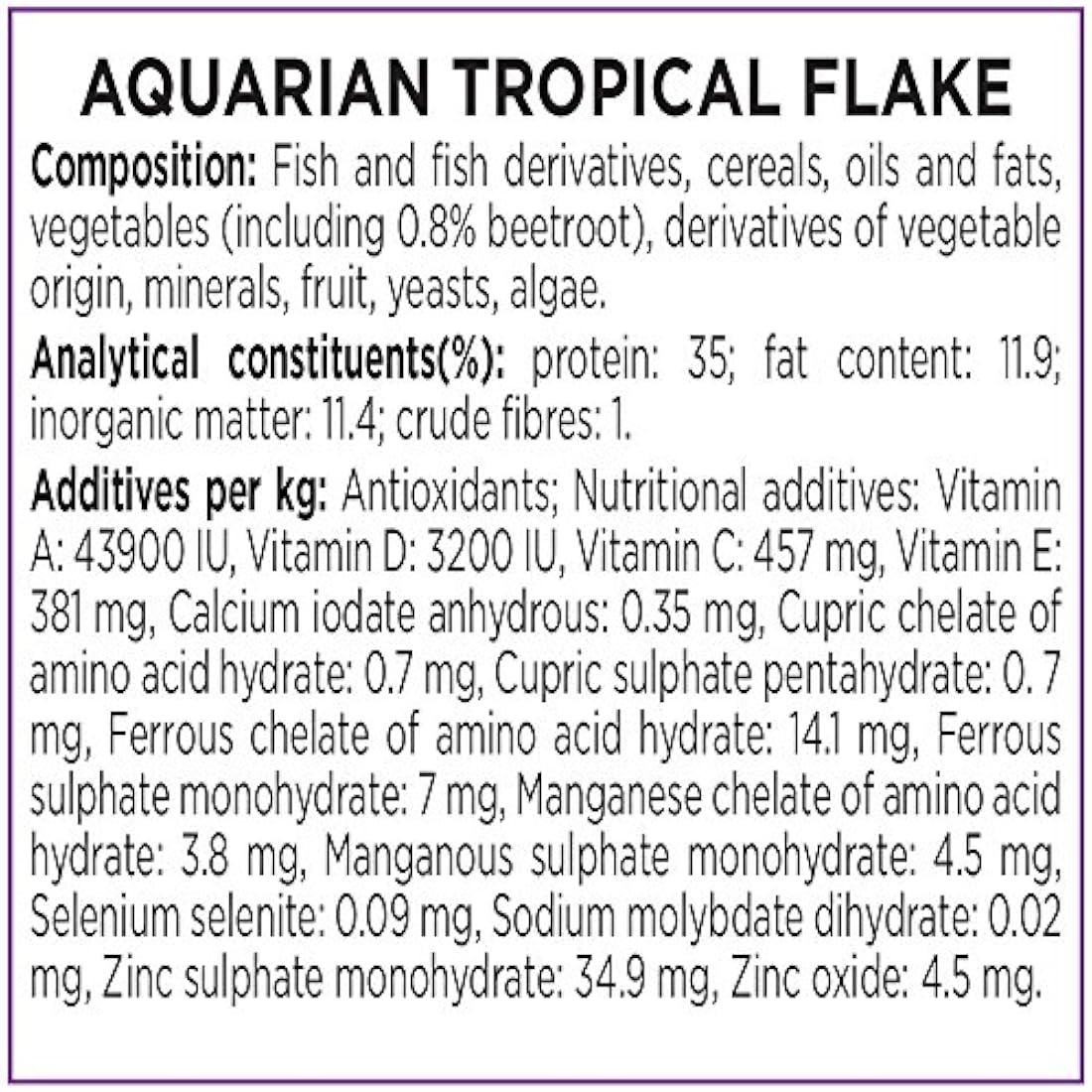 AQUARIAN Complete Nutrition, Aquarium Tropical Fish Food Flakes, 25g Container