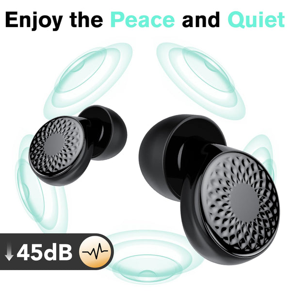 Ear Plugs for Sleep Noise Cancelling -45dB, Customized Soft Earplugs for Concert, 0 Pressure, Reusable Ear Plug for Noise Reduction with Case & 8 Eartips, for Sleep, Working, Studying, Traveling
