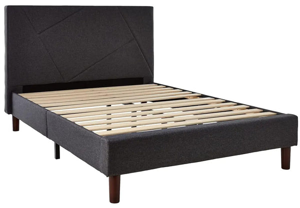 Zinus Arnav Super King Bed frame - Bed 180x200 cm - 26 cm Height - Metal bed frame with Wood slat support - Black