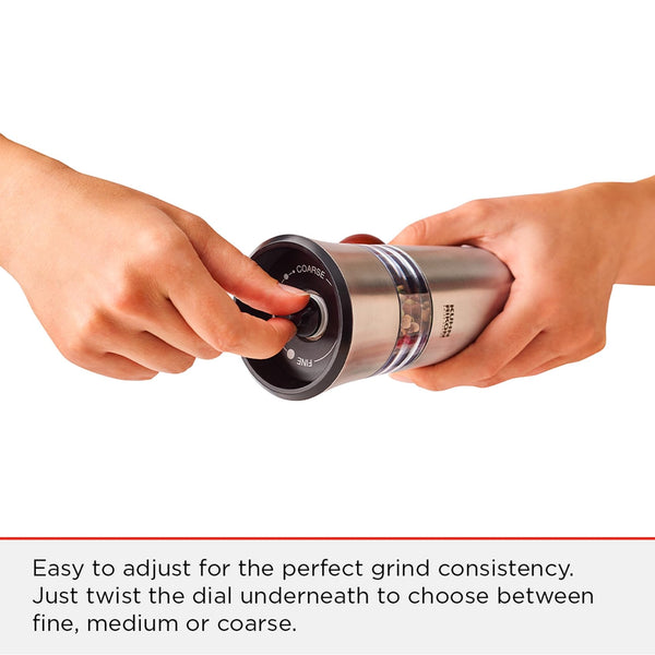 Kuhn Rikon Epicurean Ratchet Grinder for Salt, Pepper, Spices. Stainless Steel Spice Grinder (Coarse  Fine). Black Pepper Grinder Mill. Salt Grinder