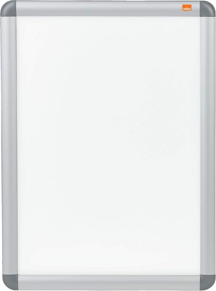 Nobo A3 Poster Frame Sign Holder With Snap Frame, Wall Mounted, Aluminium Trim, Anti-Glare Protective Cover, Premium Plus, Silver, 1902213