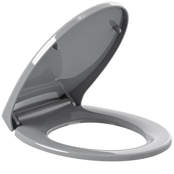 Pipishell Soft Close Toilet Seat, Toilet Seat with Quick Release for Easy Clean, Simple Top Fixing, Standard Toilet Seats White with Adjustable Hinges, O Shape