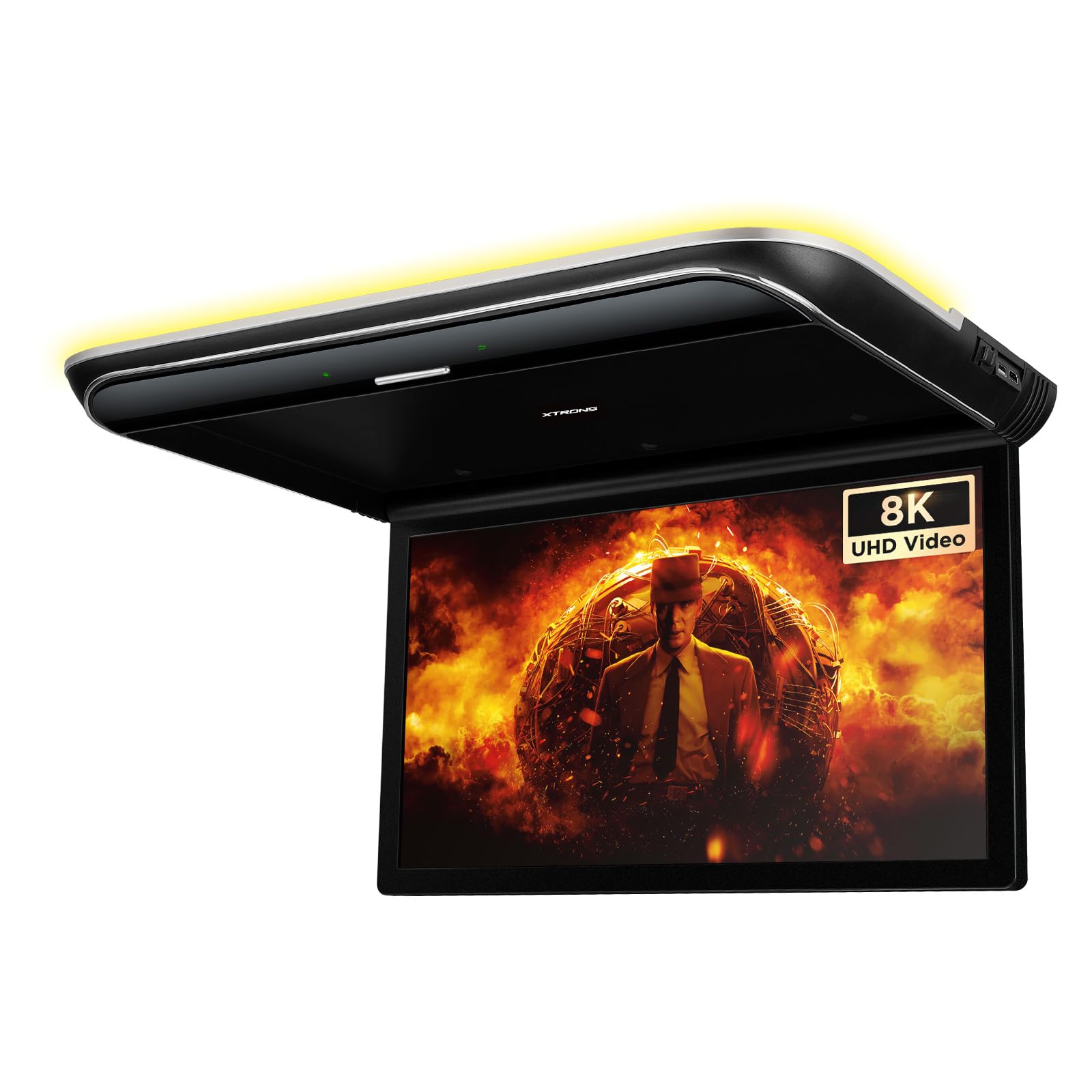 XTRONS Android Car Overhead Player 19.5 Inch Octa Core Car Roof Mount Monitor Wide IPS Screen 8K Video Built-in Stereo Speakers Flip Down Overhead Car Monitor Support 4G WiFi HDMI Input USB RCA Input