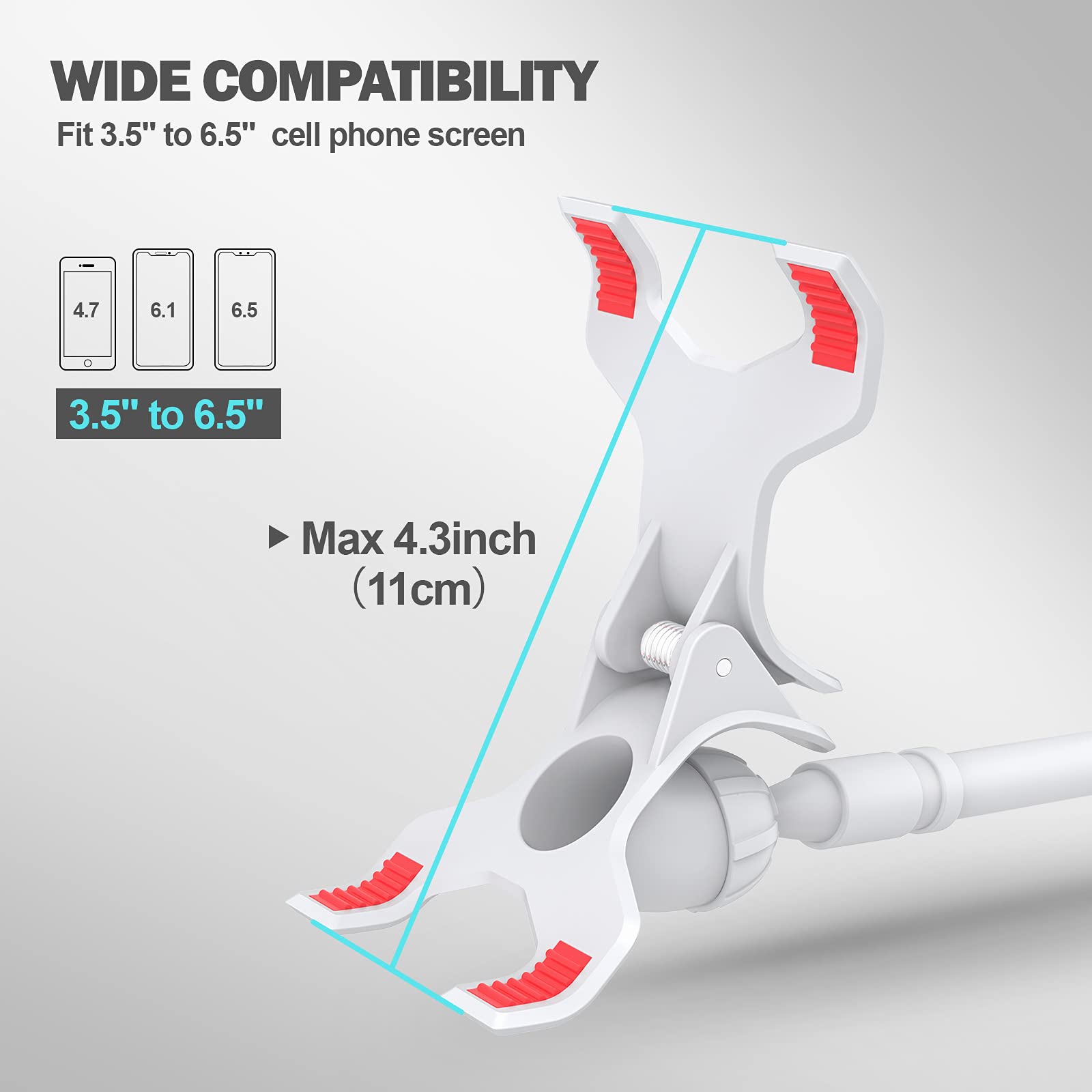 Gooseneck Phone Holder for Bed, Flexible Lazy Arm Cell Phone Stand Holder 360 Adjustable Clamp Bracket Mount Desk for iPhone 16 15 14 13 12 11 Pro Max Plus, Mini, Xs XR, Samsung