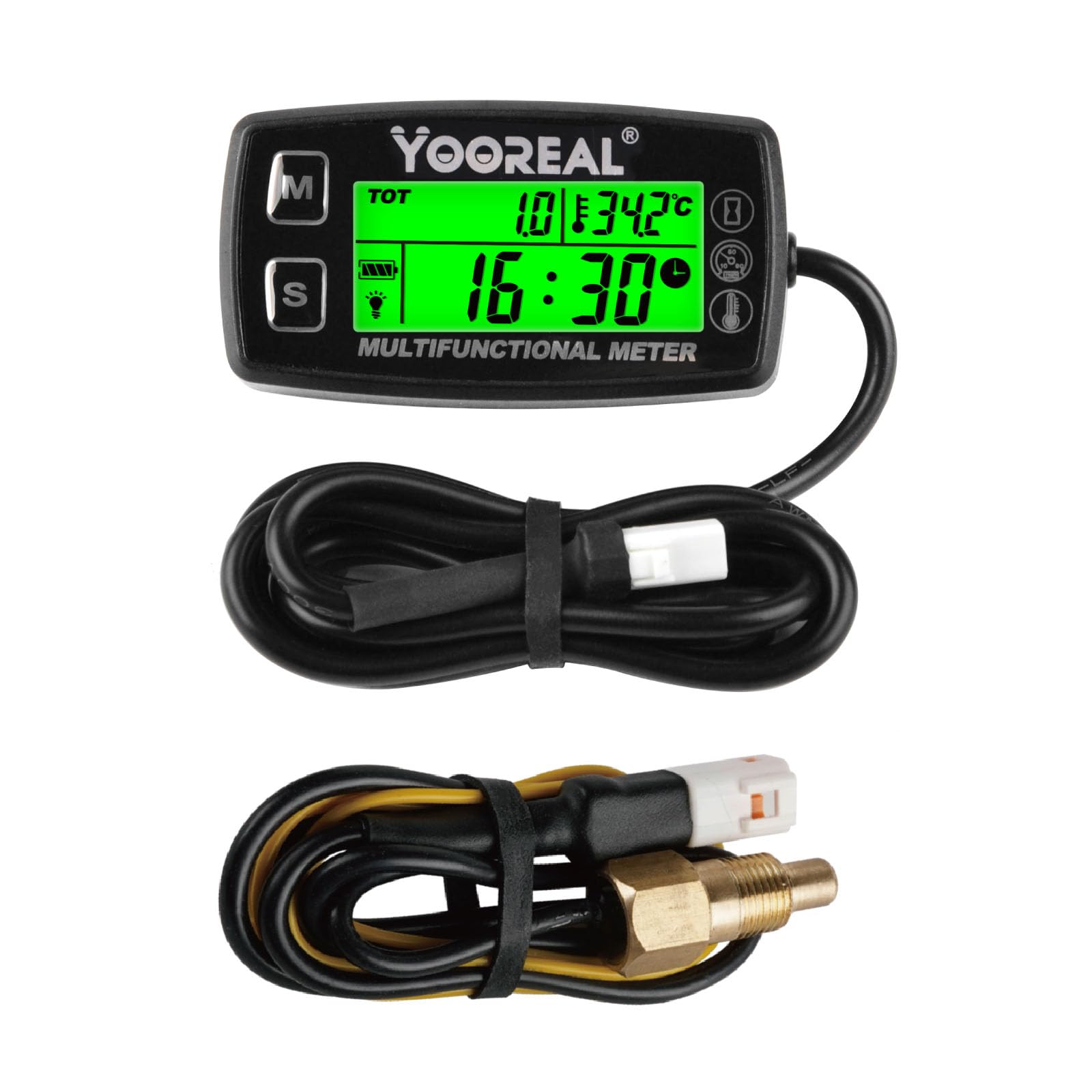 Yooreal Engine Temperature Gauge,TEMP Meter,User Shutdown Tachometer for Scooter Snowmobile Mini Bike Motorcycle Lawn Mower Generator Dump Truck