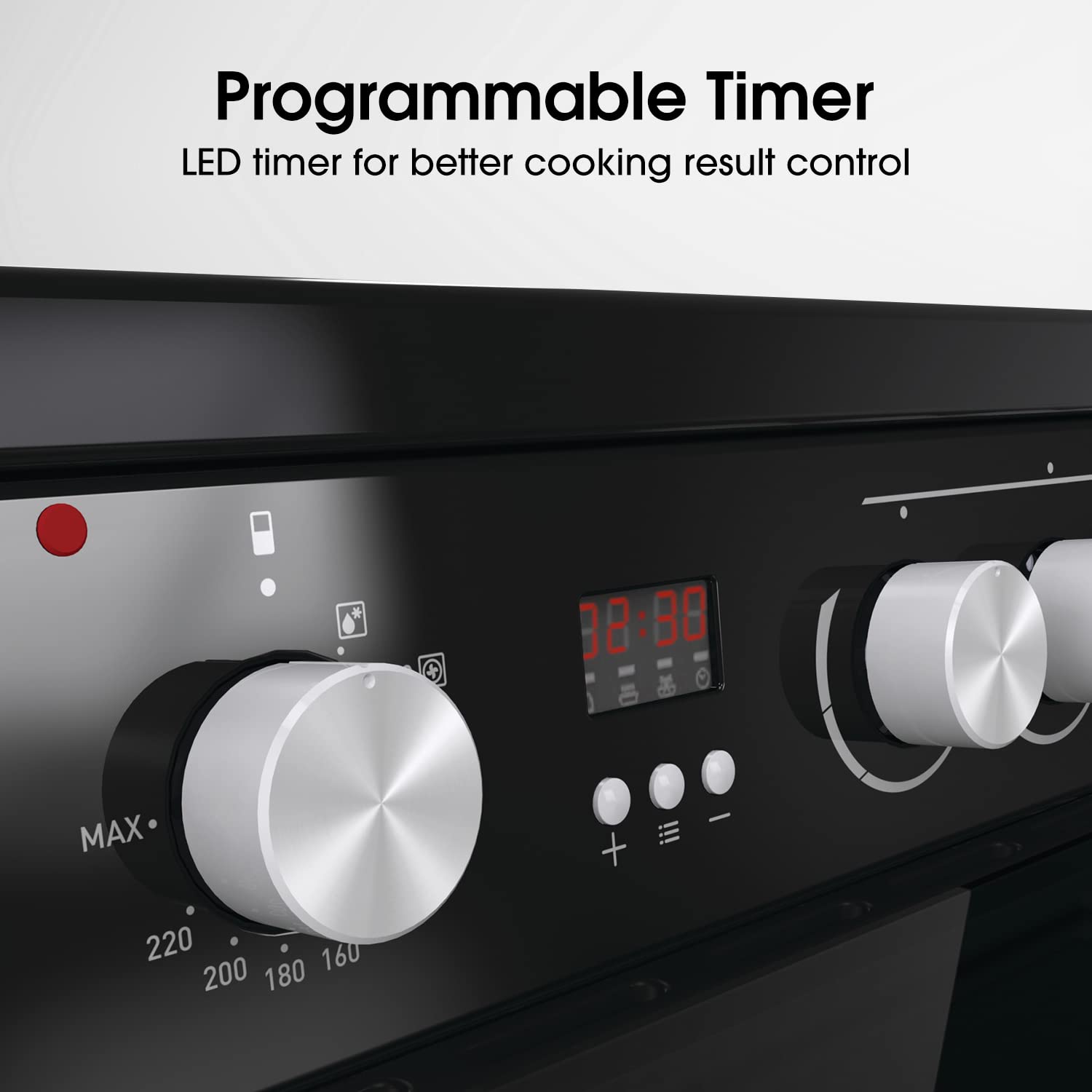 Hisense HDE3211BBUK 60cm Electric Cooker with Ceramic Hob-Black , A Rated Double Oven