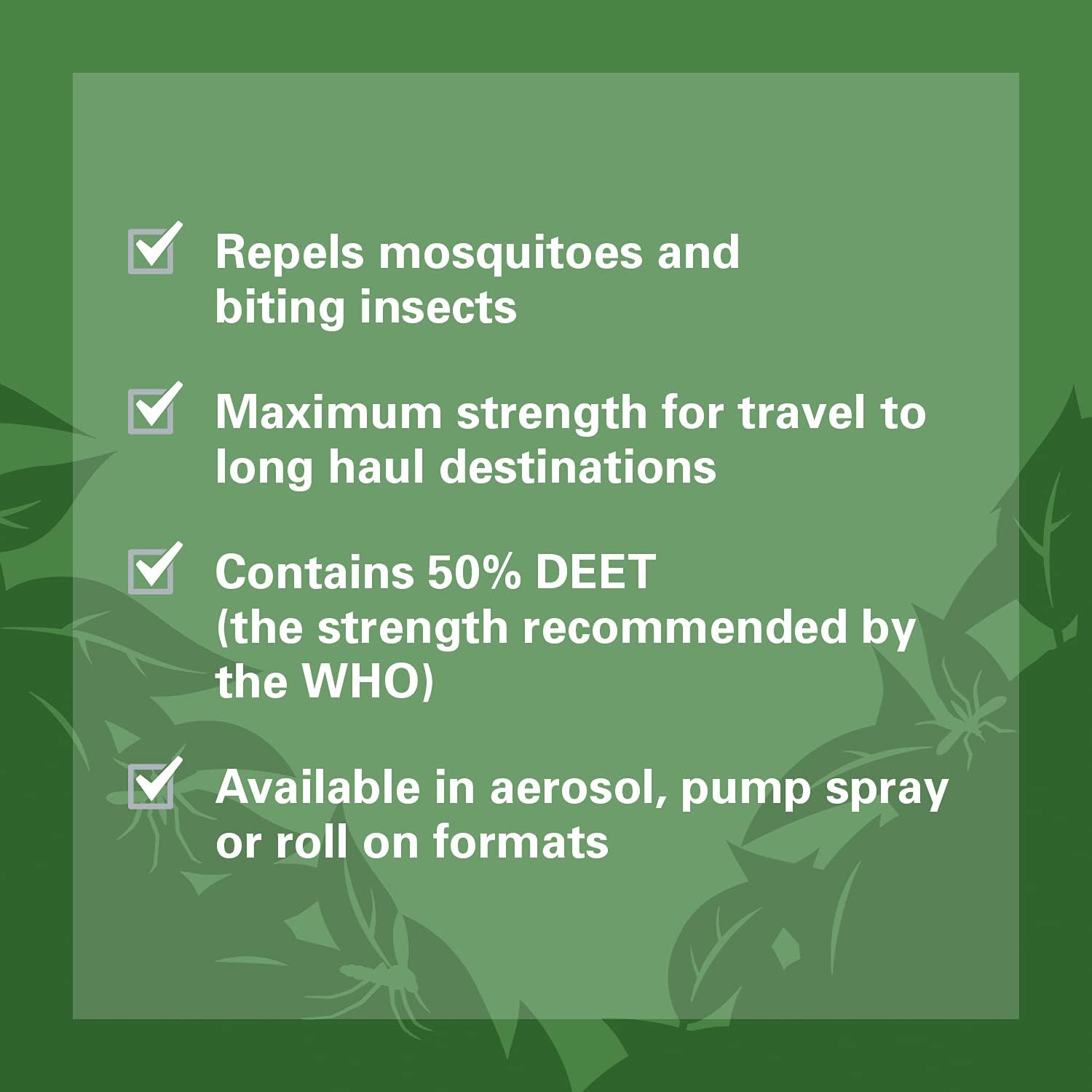 Jungle Formula Maximum Strength Insect Repellent Aerosol Spray (90ml - 50% DEET) - Up To 9 Hour Protection Against Mosquitoes, Ticks & Biting Insects - Mosquito Repellent For Travel & Domestic Use