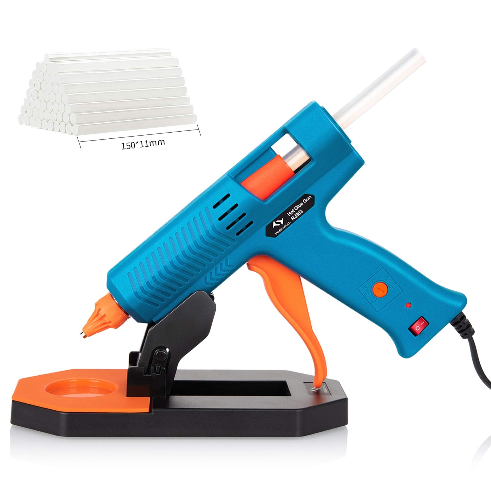 Tilswall Hot Glue Gun Kit, 50W Mini Melt Gun with 75pcs 130mm Glue Sticks for Crafting, DIY, Art, Sealing, Home Repairs, Cards, and Glass