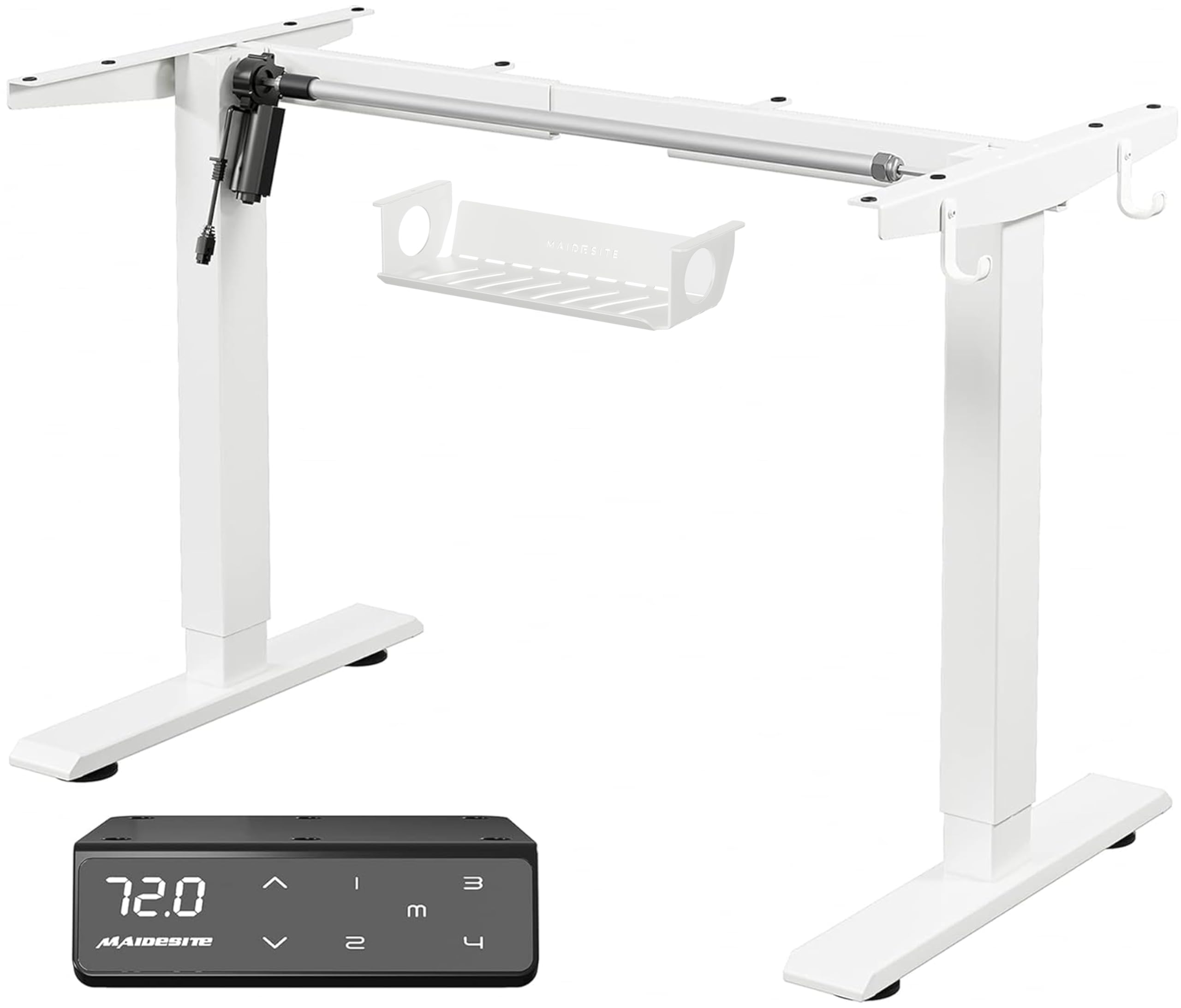 MAIDeSITe Height Adjustable Electric Standing Desk Frame Two-Stage with Heavy Duty Steel Stand up Desk Computer Desk with Automatic Memory Smart Pannel (Black)