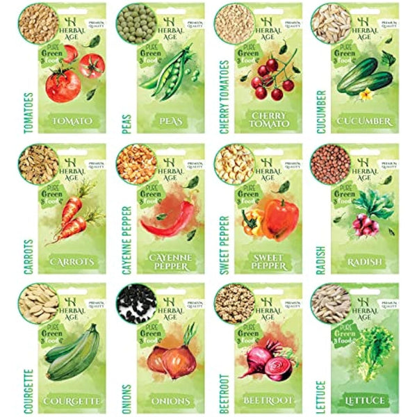 Grow Your Own Kits - 12 Vegetable Plants Seed Box: Courgette, Chilli, Tomato Seeds, 5100 Vegetable Seeds for Planting UK - Unusual Gardening Gifts for Women & Garden Gifts for Men, Allotment Gifts