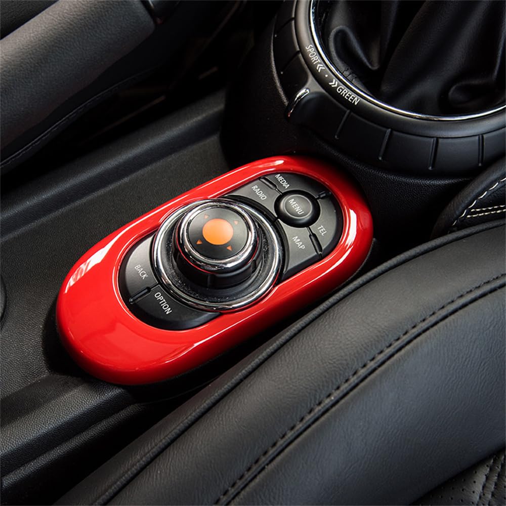 ABS Plastic Center Console Multimedia Gear Shift Panel Frame Trim Cover for Mini Cooper F55 Hardtop F56 Hatchback F57 Convertible 2014~2020 (Union Jack Gray)