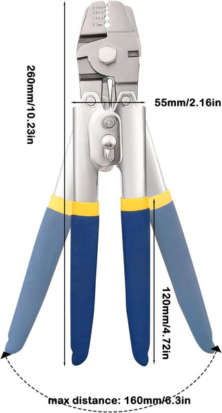 TooTaci Wire Rope Cable Crimping Tool Wire Rope Swager Crimper Fishing Crimping Tool with 200 PCS Aluminum Double Barrel Ferrule Crimping Loop Sleeves