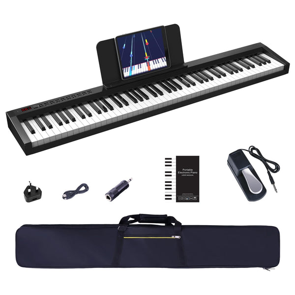 OYAYO 88 Key Digital Piano Full Size Semi-Weighted Keys, Complete Bundle Includes Double X Stand, Travel Bag, Touch Sensitivity Portable Keyboard for Beginners and Musicians on the Road