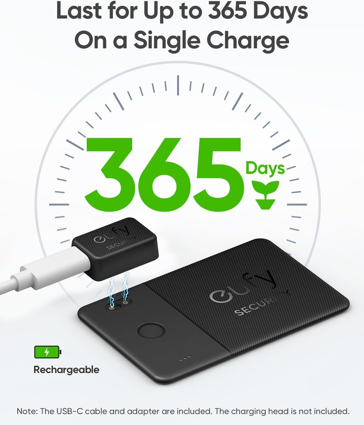 eufy Security SmartTrack Card E30 (Black, 1-Pack), Rechargeable, Works with Apple Find My (iOS Only), Bluetooth Tracker, Perfect for Wallet, Passport, and Laptop, Water Resistant