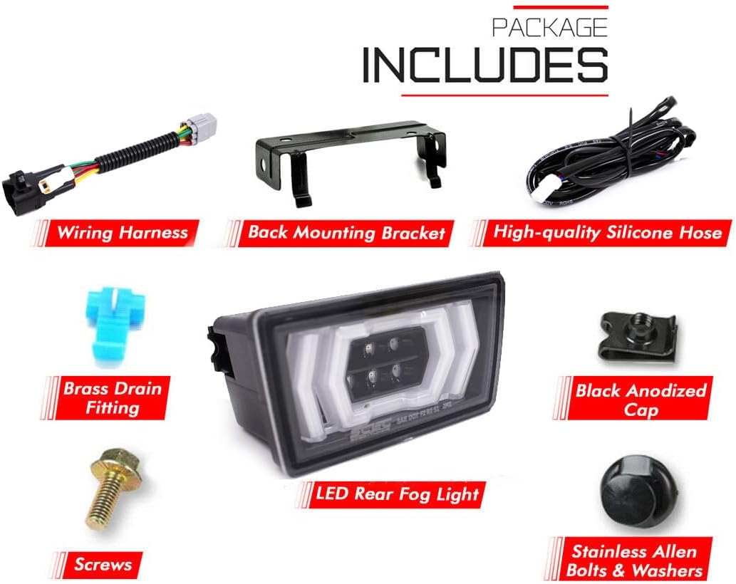 GAZOZ PERFORMANCE F1 Hexagon Style 4th Brake Light Kit Rear Bumper White Bar For 22-23 Subaru WRX