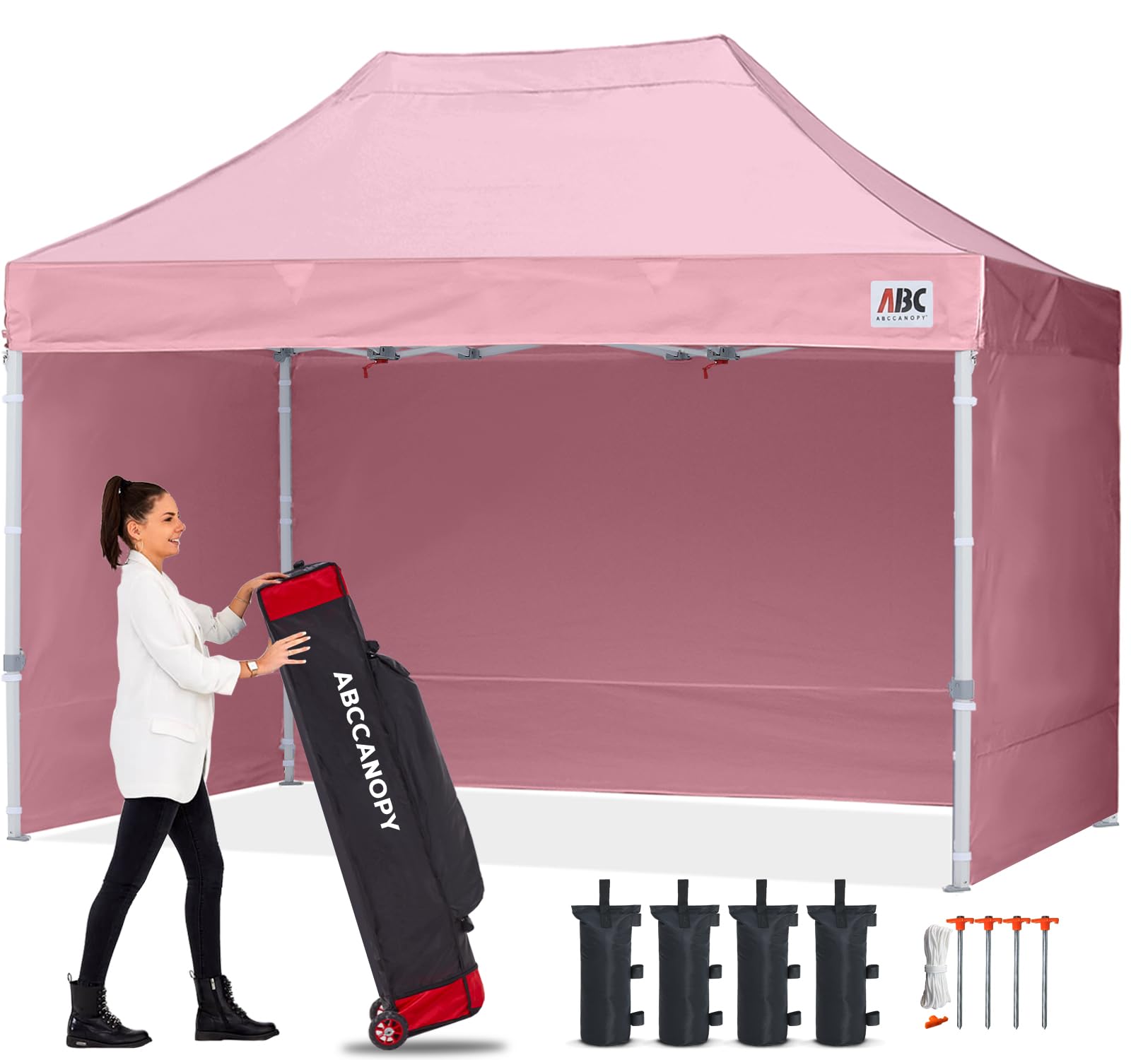ABCCANOPY 3x6M Pop Up Gazebo Canopy Commercial Tents Market stall with 4 Removable Sidewalls and Roller Bag Bonus 4 Weight Bags (Grey)