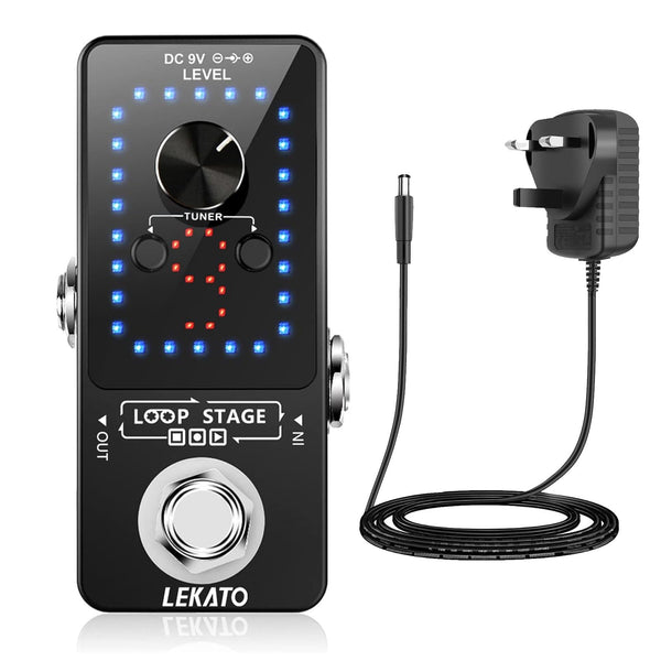 LEKATO Guitar Looper,Built-in Tuner,Bass Loop Effect Pedal(9 Loop Tracks,Max 40 Minutes Overdub Recording) Electric Guitar Loop Machine,Musicial Gears for Guitars/Bass/Keyboard/Drum