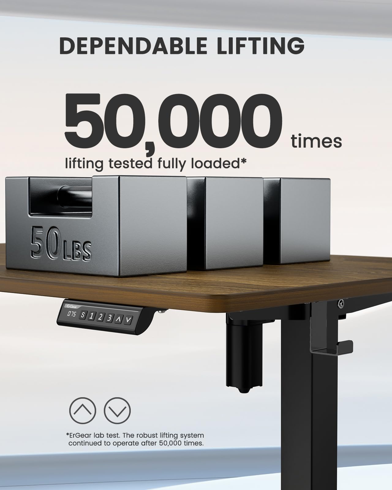 ErGear Electric Standing Desk Height Adjustable 120 x 60cm, Sit Stand Desk with 4 Memory Smart Pannel for Home Office with Splice Board