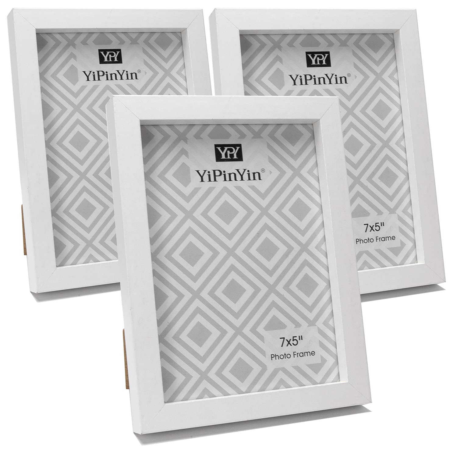 Black 50x70cm Boxed Picture Frames Set of 3 with Mounts for 40x60cm, 70x50cm poster frame with Acid Free mount for 40x60cm photo (Black 3Pack)