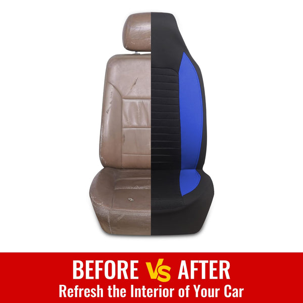 AUTOYOUTH Car Seat Covers Simple Bucket Style Universal Front Pair Fit for Car Truck SUV Van Seat Covers Car Seat Protector, Beige