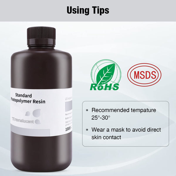 ELEGOO 8K 3D Printer Resin, Standard Photopolymer Resin 405nm UV-Curing Resin, Best for 8K/9K/12K/14K/16K LCD 3D Printer Space Grey 1000G