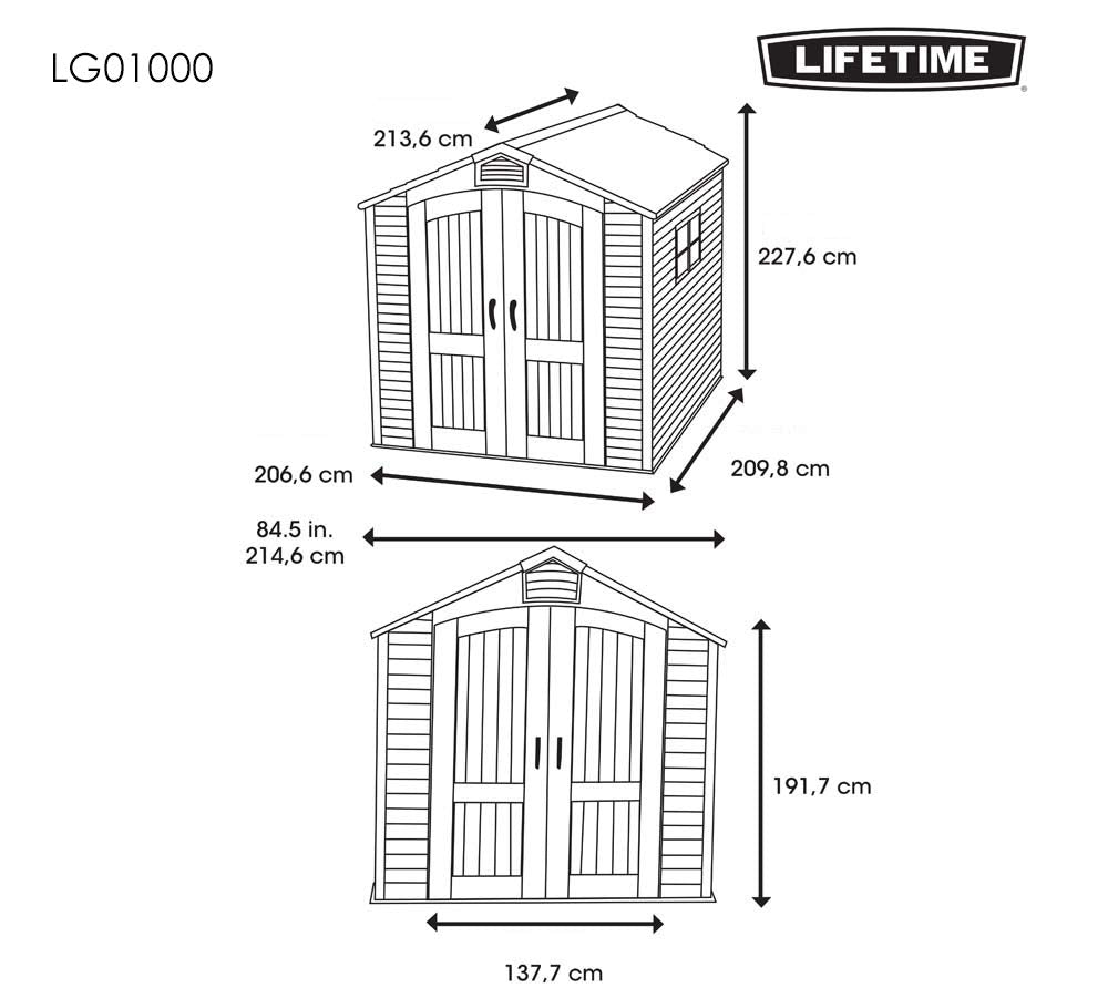 Lifetime 60282 Outdoor Storage Shed, 7 x 12 ft.