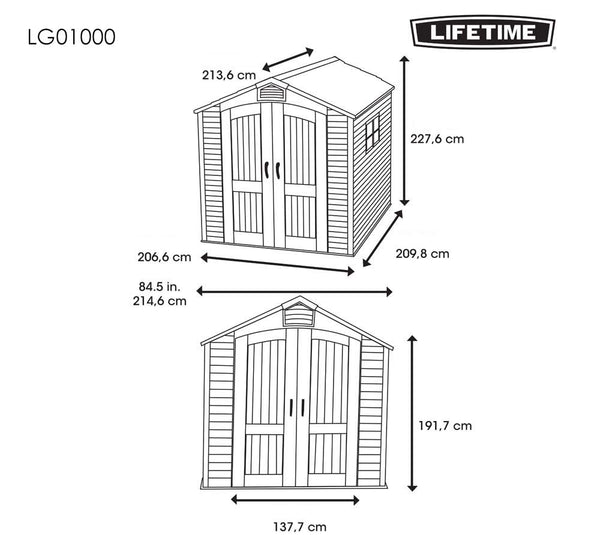 Lifetime 60282 Outdoor Storage Shed, 7 x 12 ft.
