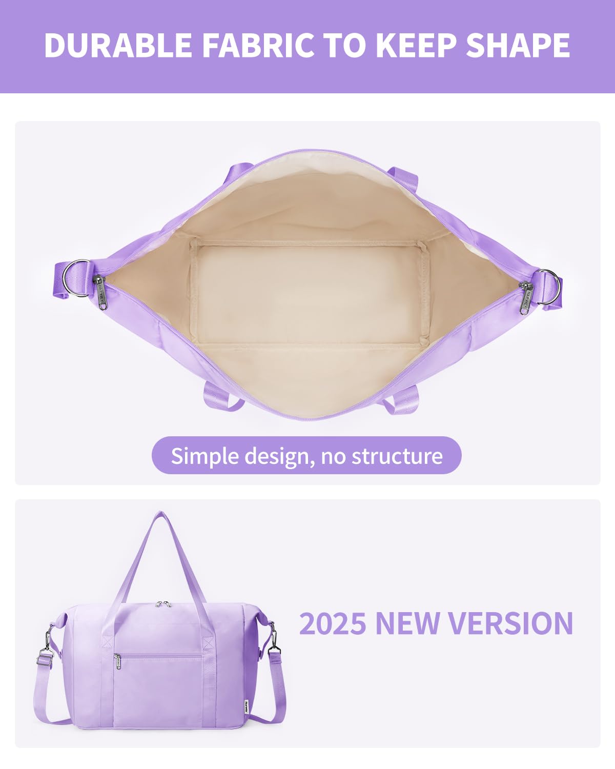 Narwey for Ryanair Cabin Bag 40x20x25 Underseat Ryan Air Bag Foladble Travel Duffel Hospital Carry on Hand Luggage Holdall Weekend Overnight Bag for Women and Men 20L (Beige with Green Straps)