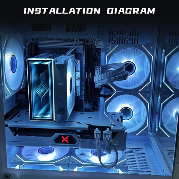 TZMRIT KF420 DGT ARGB CPU Cooler with temperature display, for Intel LGA 1700/1200/115X/1851/1366/2011, for AMD AM4/AM5 (BK)